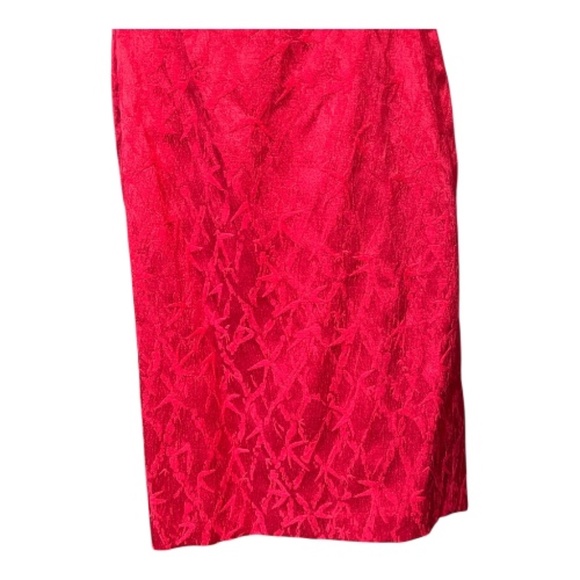 EUC Maggy London red jacquard ruffle trim dress | size 12 - Picture 3 of 8